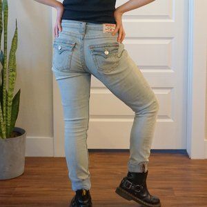 True Religion Light Wash Denim Jeans | High Rise Skinny Stretchy